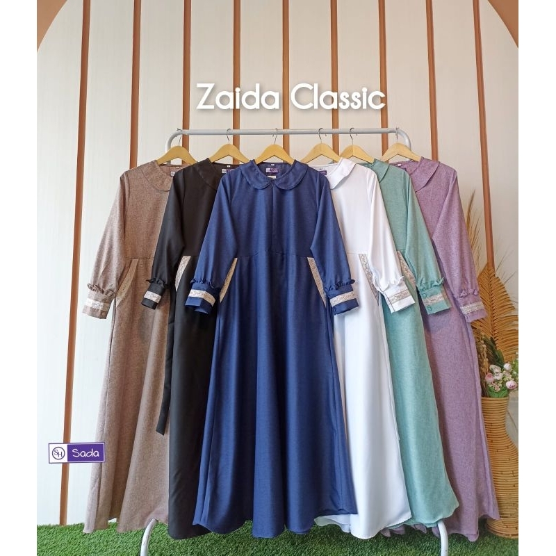 Gamis Fenomenal Zaida Clasic by Sada SH | bahan katun madina | busui friendly