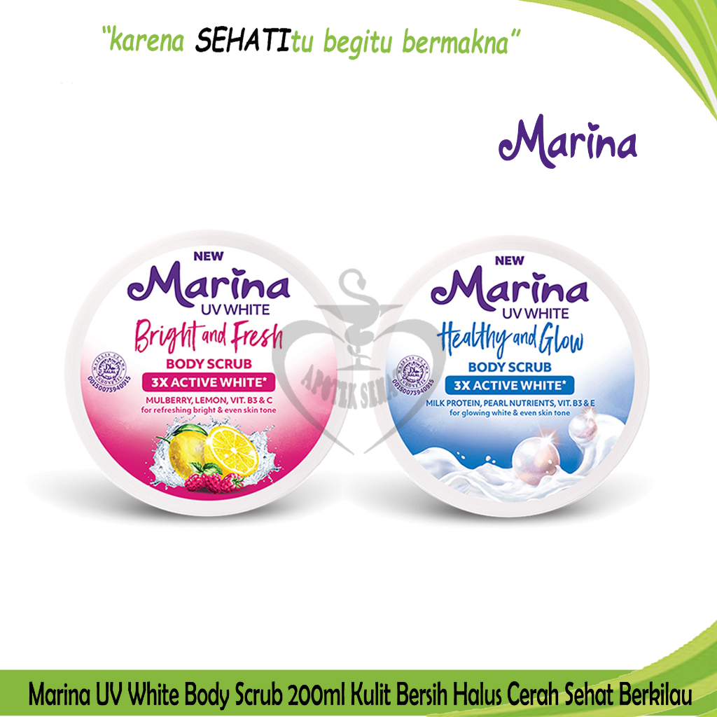 Marina Uv White Body Scrub Lulur Badan Whitening Scrub