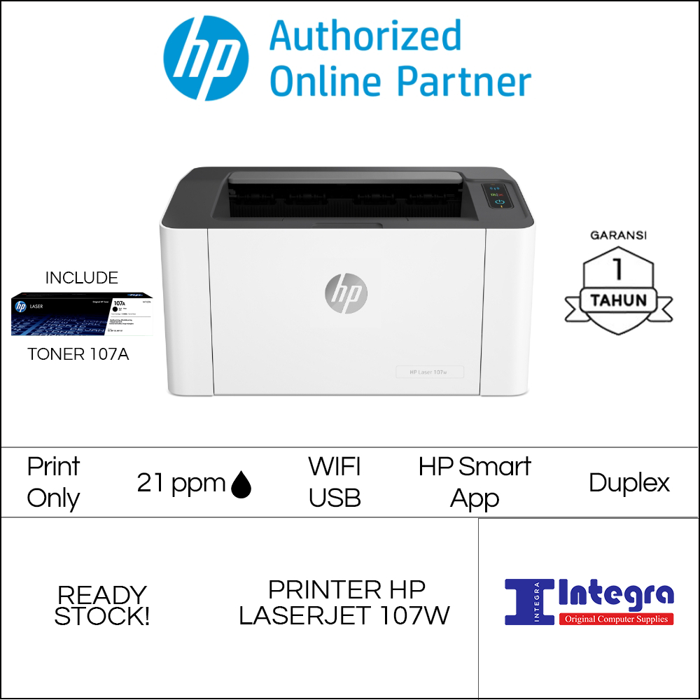 HP Printer LaserJet Pro 107w | M107W Garansi Resmi Toner HP 107a