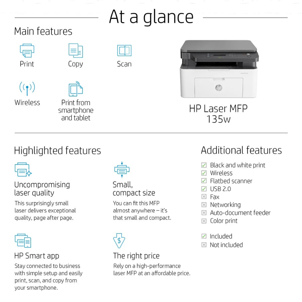 Printer HP Laser MFP M135W | 135w Monochrome Garansi Resmi