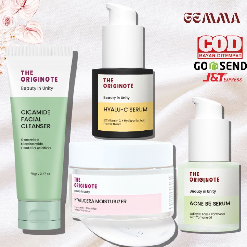 (GOSEND/COD) THE ORIGINOTE HYALUCERA MOISTURIZER GEL - CICAMIDE FACIAL CLEANSER - ANTI ACNE B5 SERUM - HYALU C VITAMIN C SERUM