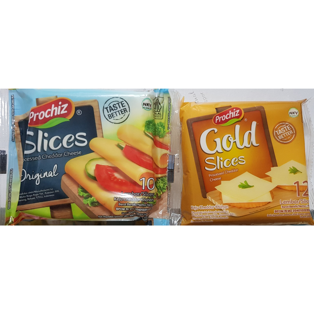 

Keju Prochiz Slice Original Isi 10slice Dan Gold isi 12slice