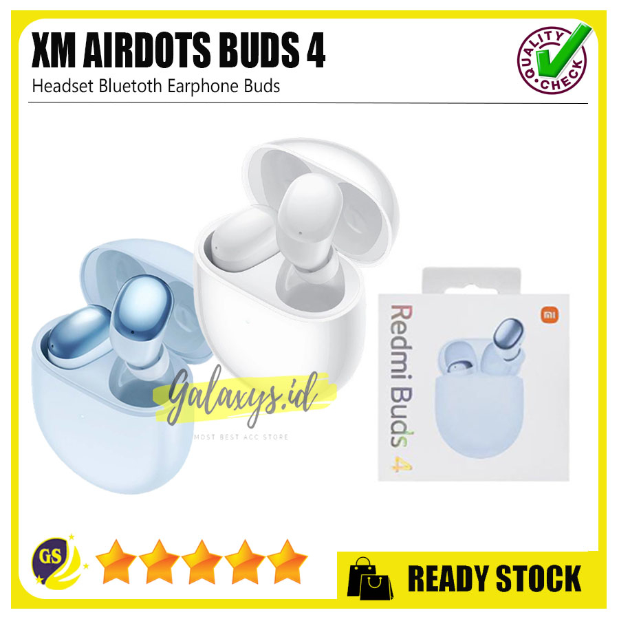 Headset Bluetooth Earphone Headset Pure Super Bass Xiaomi Redmi Buds 4 True Wireless 3 ANC Mode Bluetooth 5.2 TWS Ori Clone 1:1