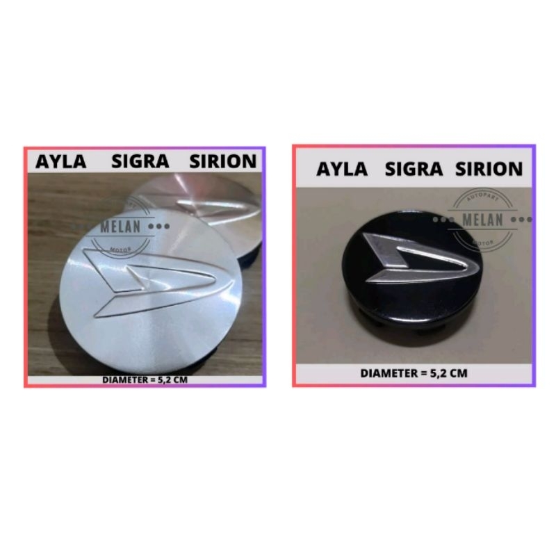 Dop Roda atau Tutup Velg Daihatsu Ayla, Daihatsu Sigra, Daihatsu Sirion Diameter 5,2 CM