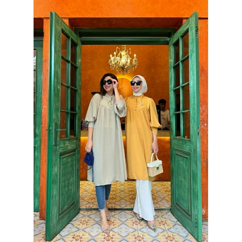 Honey Tunik, TUNIK POLOS WANITA MODIS CANTIK FIT XXL. LD 114 BAHAN SHAKILA IMPORT KANCING BUSUI TERMURAH TERLARIS OOTD KEKINIAN