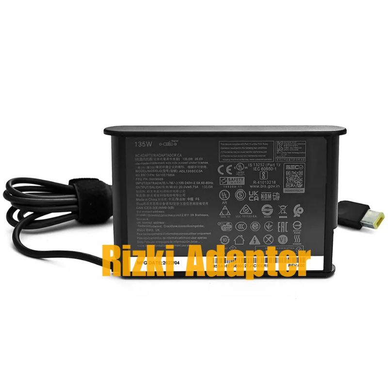 Charger Laptop Lenovo 20v 6.75A ADL135NLC3A ADL135NDC3A ADL135NCC3A ADL135SDC3A Legion 135w