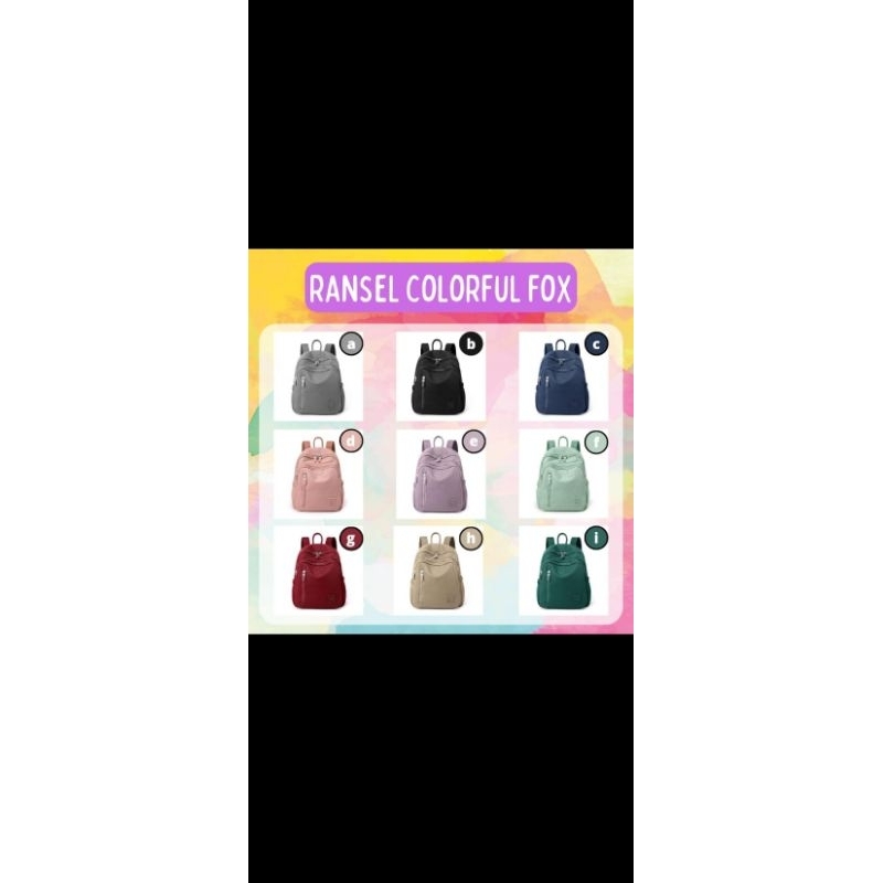 tas backpack colorful fox