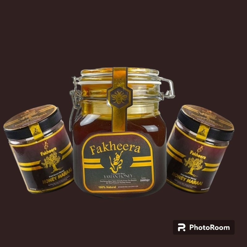 

Madu yaman fakheera mara'i berat bersih 1 kg, berat produk 1400 gram