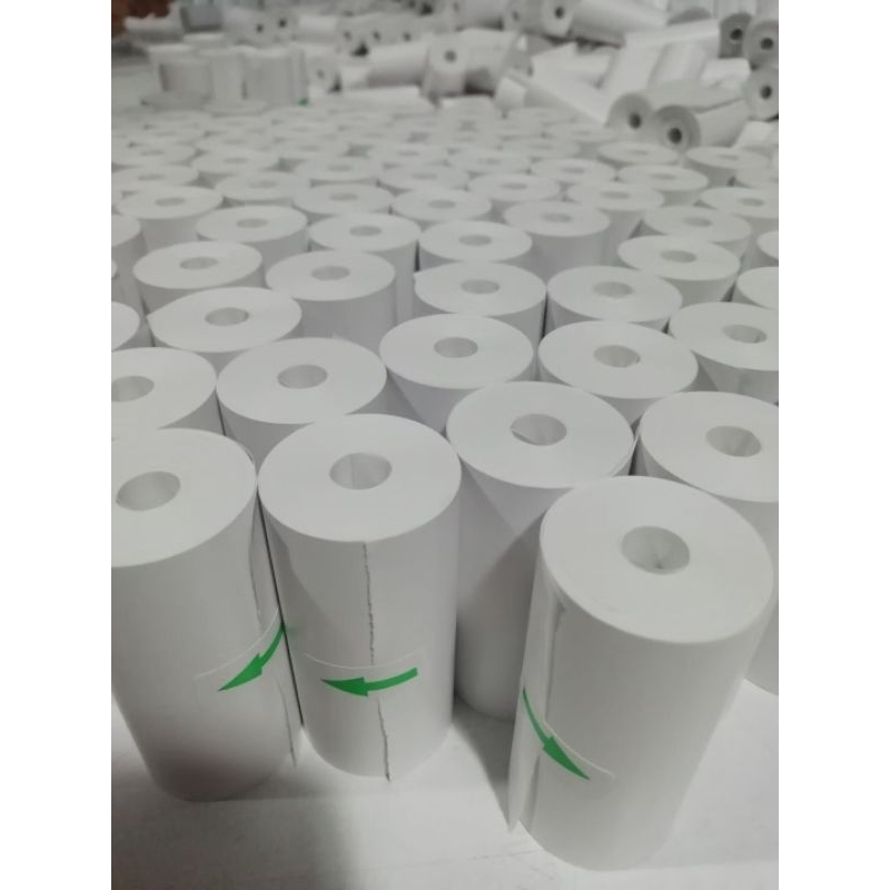 Kertas Kasir thermal struk 57x40 58x40 10pcs tanpa core termal edc mobile printer bluetooth coreless print