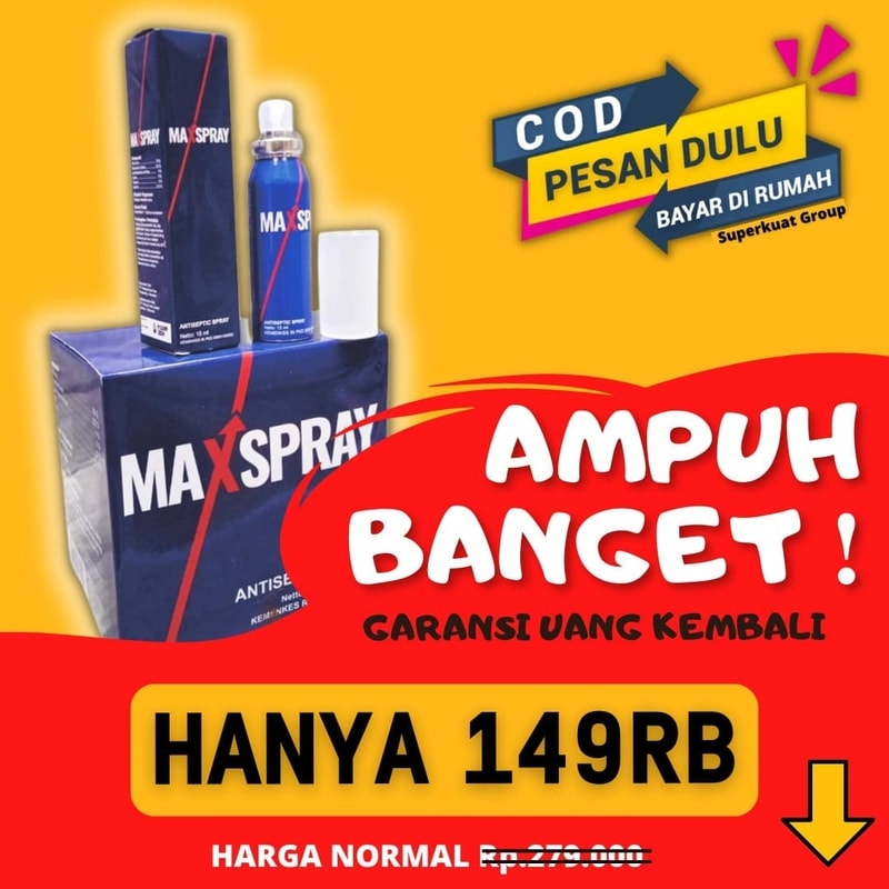Maxspray Obat Kuat Spray Pria Tahan Lama Sex Dewasa BPOM Herbal | Stamina Pria | Pria Jantan | Ejaku