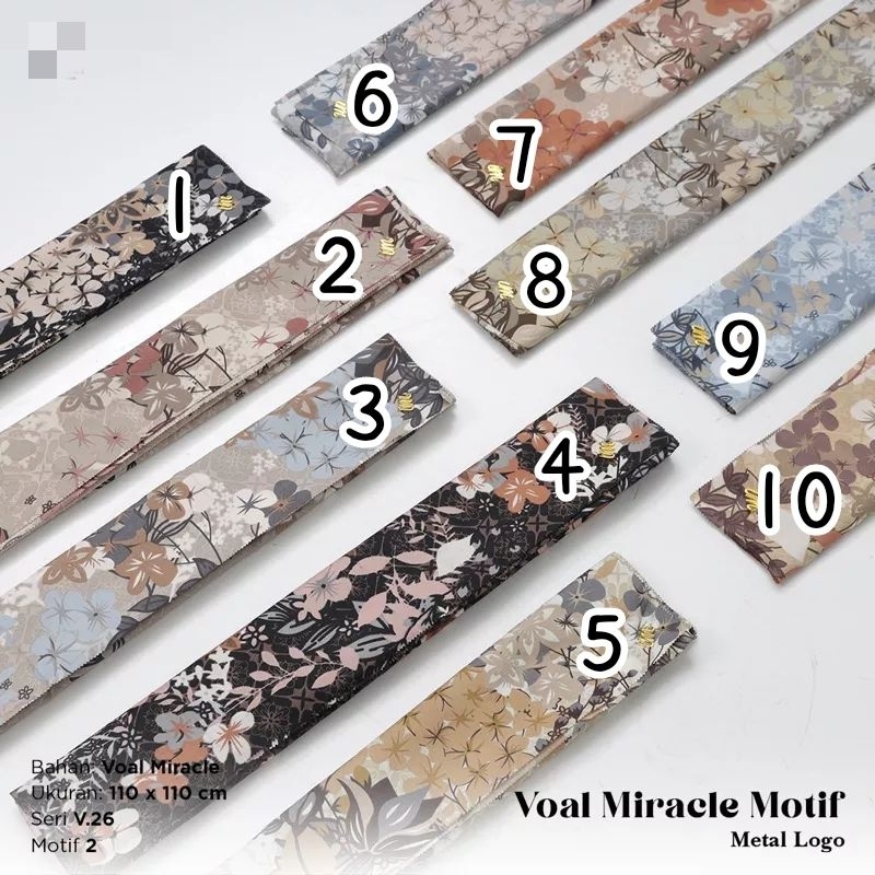 HIJAB Umama Miracle Print Motif uk 110x110cm Metal Logo (BISA PILIH MOTIF DAN WARNA)