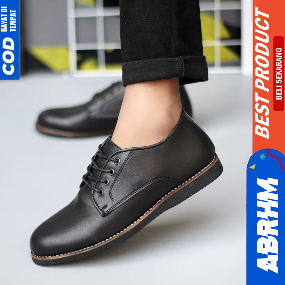 ABRHM Sepatu Formal Pantofel Oxford Hitam Pria