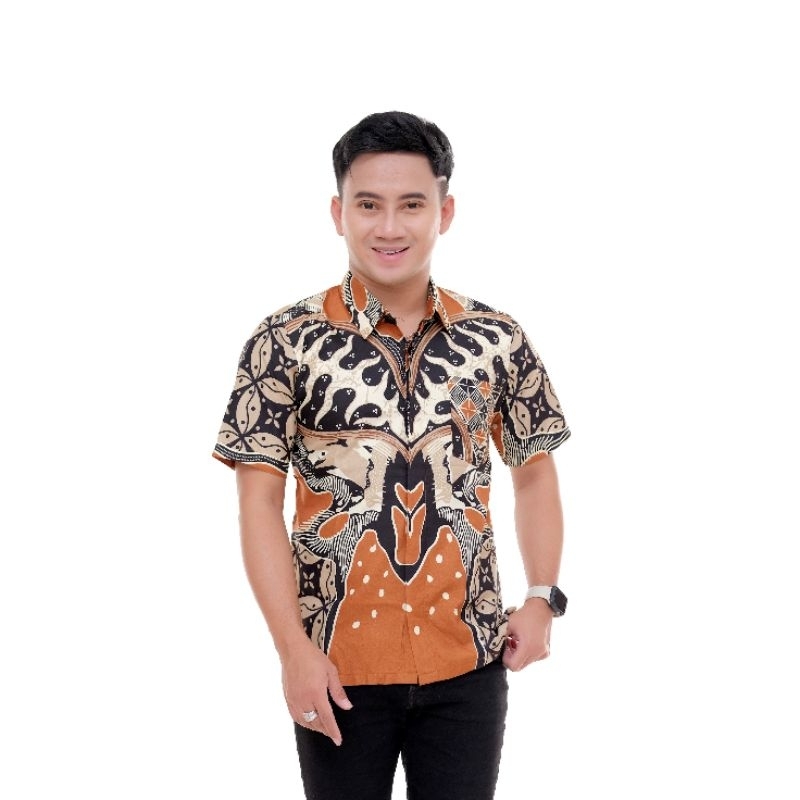 Baju Batik Pria Lengan Pendek/Batik Pria Premium/Seragam Batik Kantoran