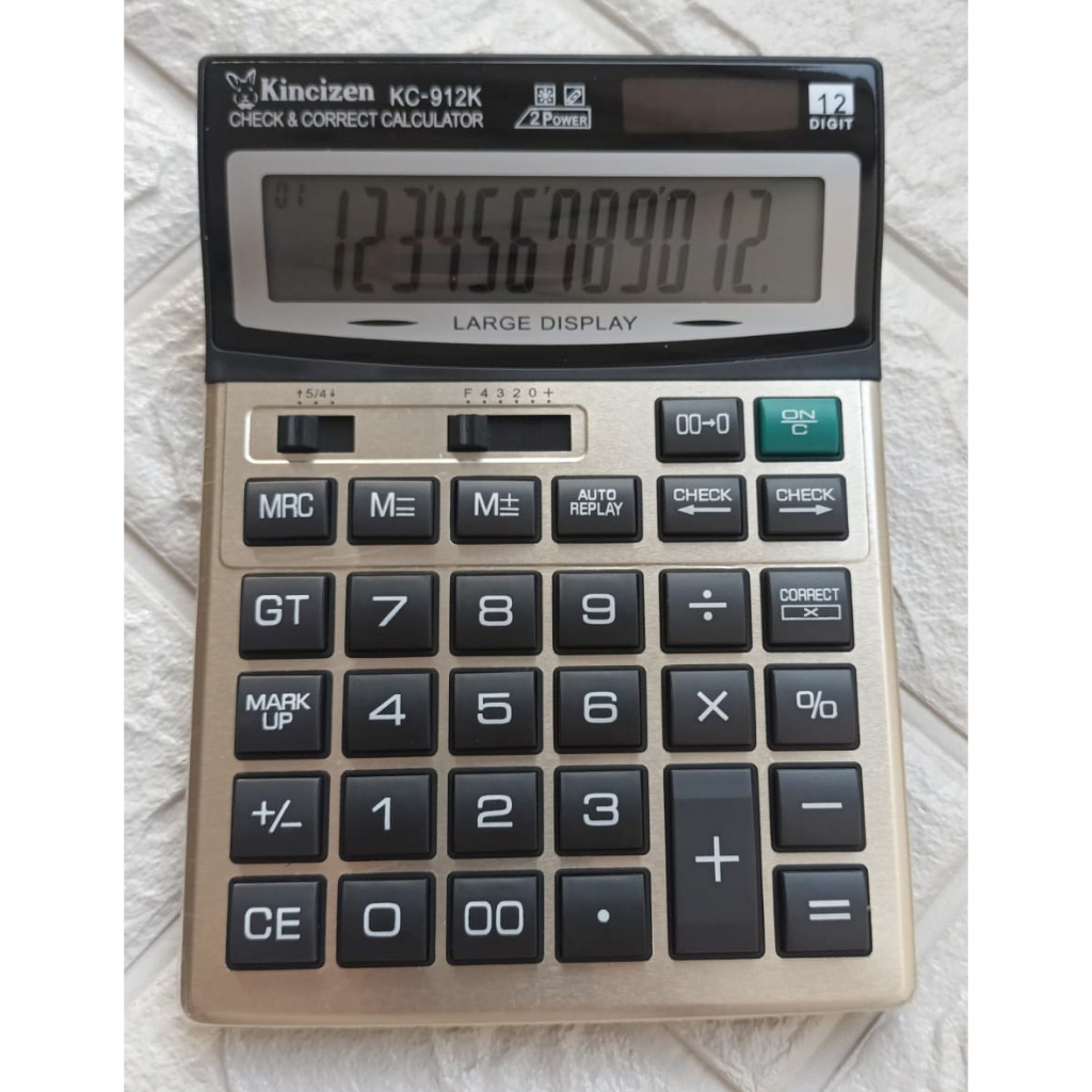 

Kalkulator 912K - 12 Digit - Check and Correct - Layar Besar