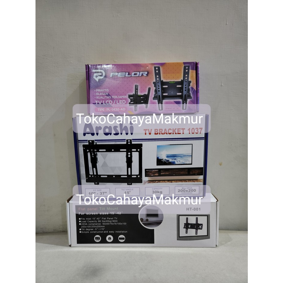 Braket/Breket/Bracket TV/LCD/LED 14 19 22 24 32 39 42 Inch 14&quot;-32&quot;-42&quot;
