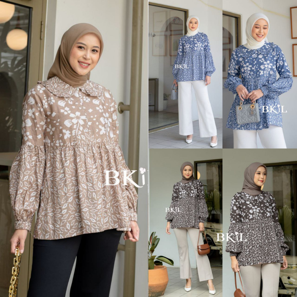 BAJU BATIK WANITA MODERN MONALISA GENES M,L,XL asli PEKALONGAN