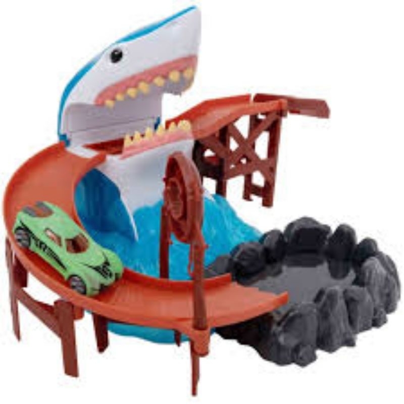 ori original teamsterz shark bite colour color change mainan anak mobil mobilan playset set track hadiah kado ultah cowok laki boy boys toy toys gift present hewan ikan hiu kendaraan car cars animals animal