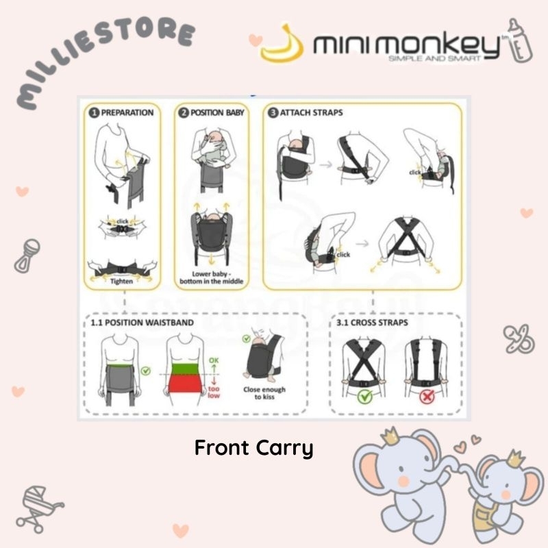 READY MiniMonkey New Baby Carrier / Gendongan bayi anak