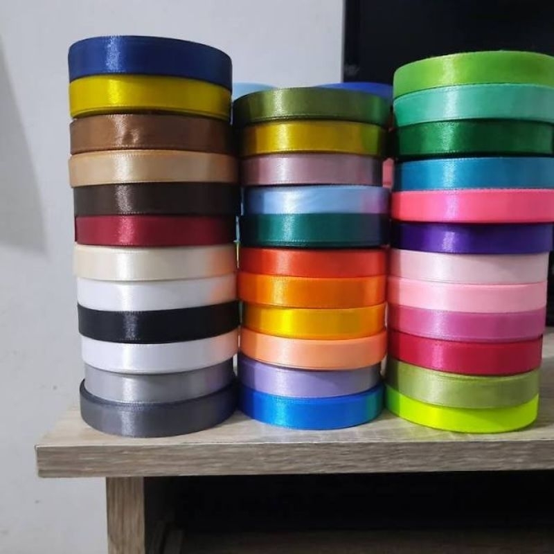 

[ LUSIN ] PITA SATIN RIBBON 6MM ISI 12 ROLL