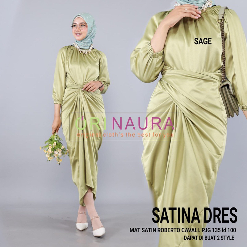 satina dres gamis kondangan satin polos original orinaura