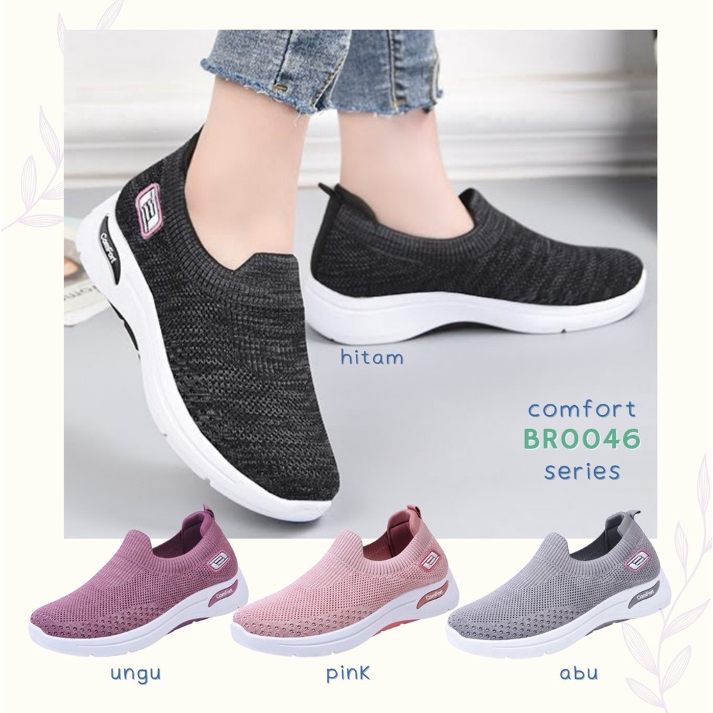 GROSIRTAS &quot;FREE BOX&quot; LV0046 Sepatu Sneakers Wanita Import Sepatu Sport Rajut Wanita Sepatu Wanita Rajut