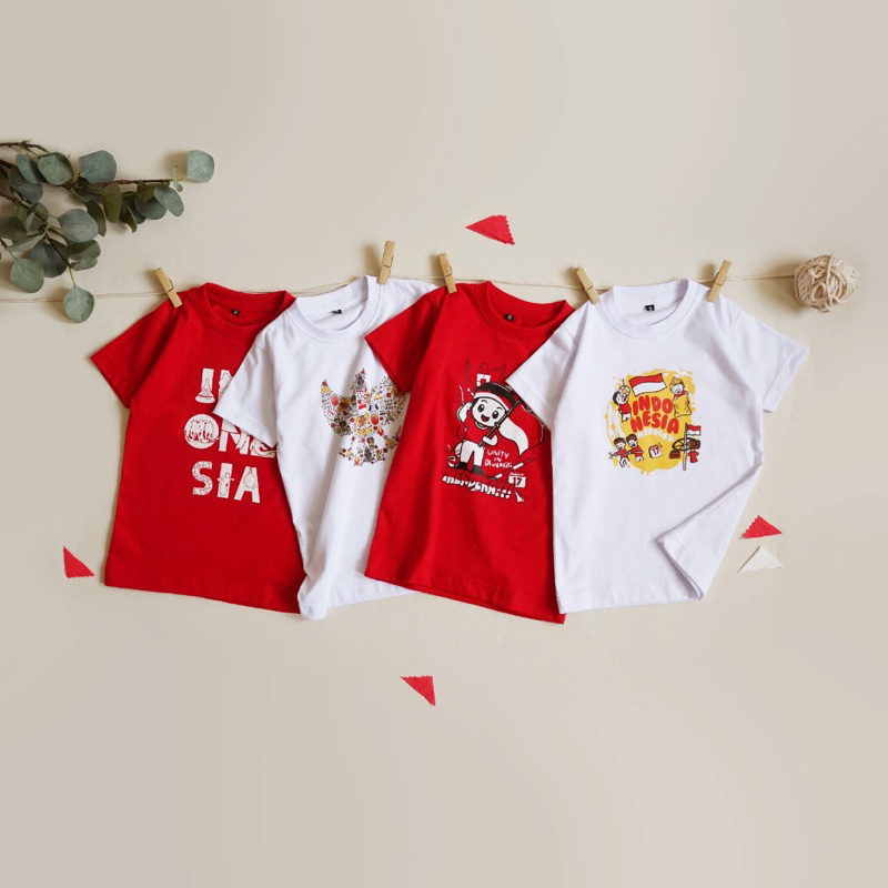 Kaos Kemerdekaan Anak / Baju Agustus Indonesia 1-7thn