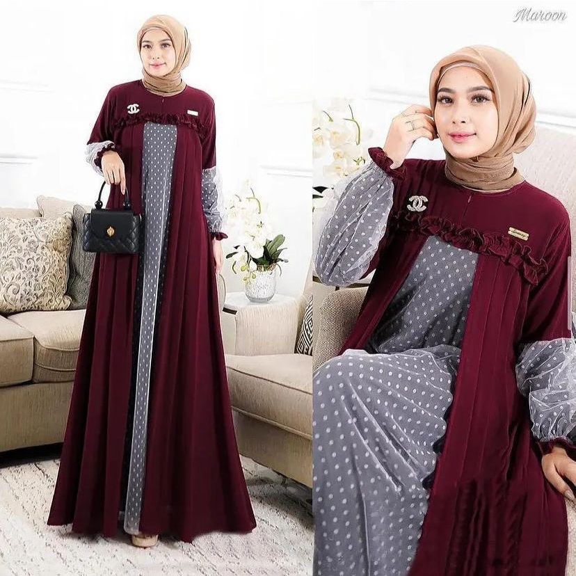 GAMIS WANITA GISELLA DRESS AF BAHAN SHAKILA CERUTY BABYDOL TILE MUSTARD 100 - 120 CM GAMIS WANITA TERBARU 2023 KEKINIAN / DRESS WANITA MUSLIM MODERN / MAXY DRESS WANITA JUMBO