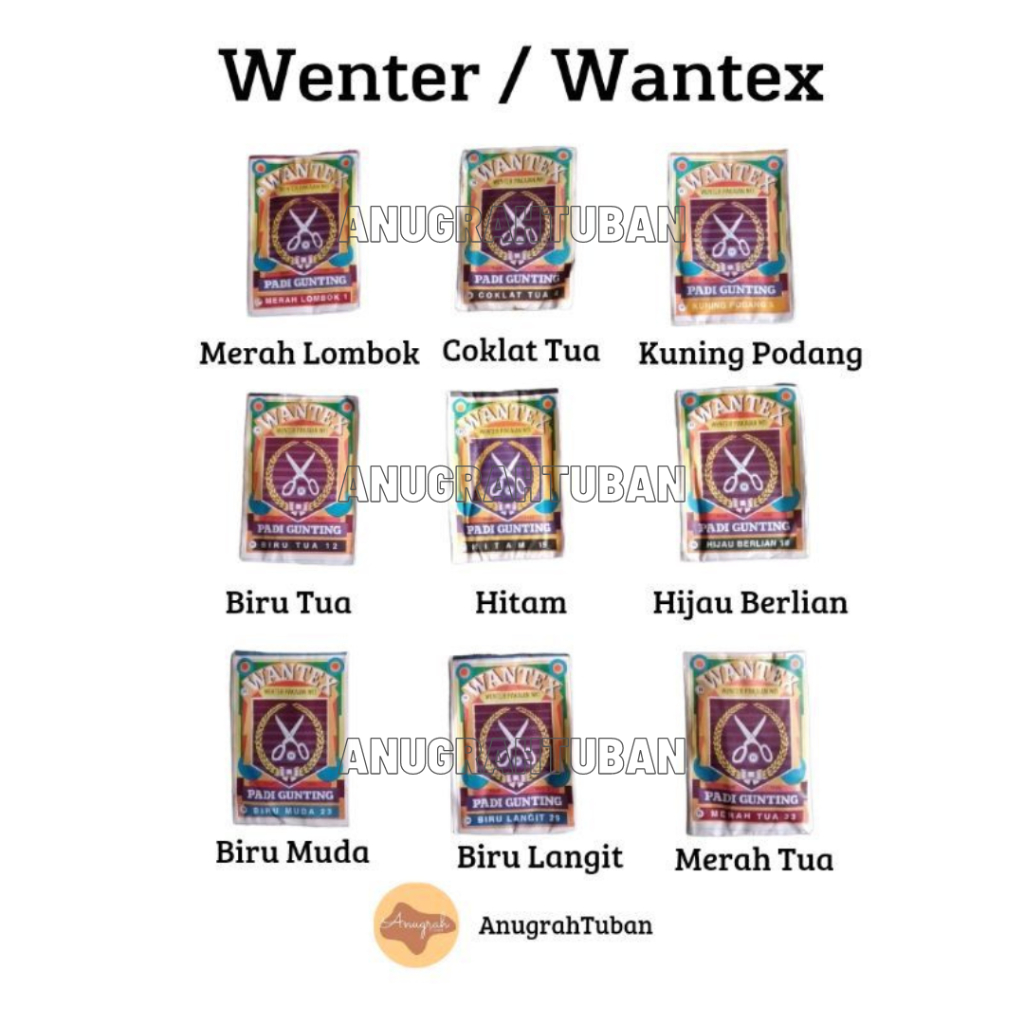 Wantex Wenter Pakaian Baju Celana Jeans Merk Padi Gunting Pewarna Sumbo Kain Tekstil Tidak Luntur Ti