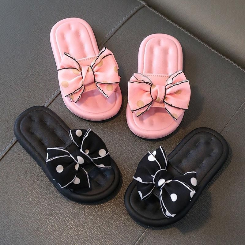 New Sandal Slop Anak Karet Pita Polkadot Import High Quality