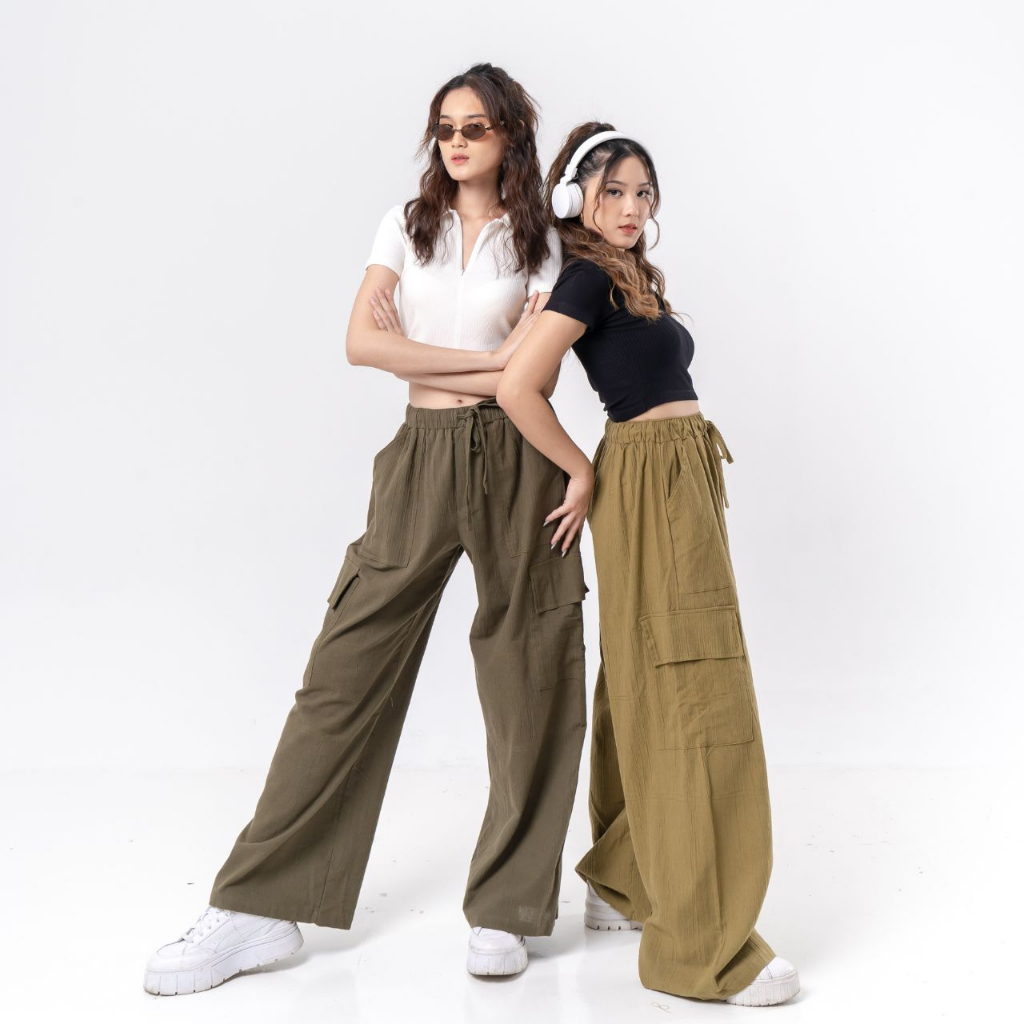 AIJO -Jennie Cargo Pants  - Linen Cargo