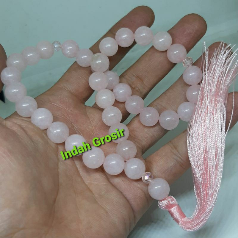 Tasbih batu rose quartz 10mm 33butir original