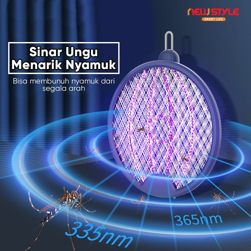 [ COD ] Raket Nyamuk Listrik / Pemukul Nyamuk Elektrik Lampu Mosquito Killer 3IN1