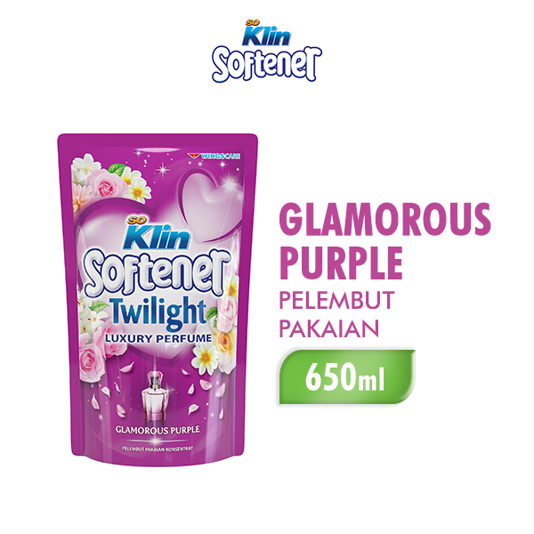Soklin Softener Twilight Pelembut Pakaian Glamorous Purple Pouch 650 ml