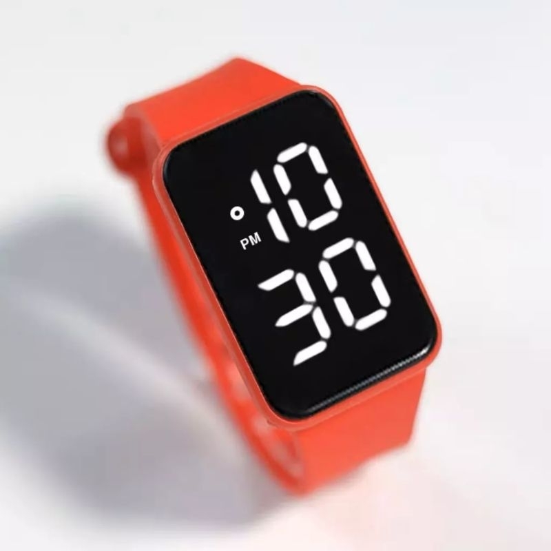 JAM LED DIGITAL POLOS GAYA SENTUH RUBBER UNISEX