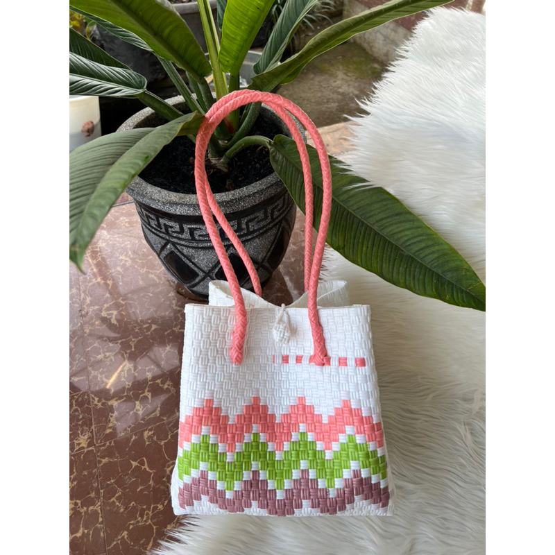 (TANPA ACCESORIES) ZIG ZAG SERIES Tas Jali Tas Jaly Tas Anyaman Plastik Premium