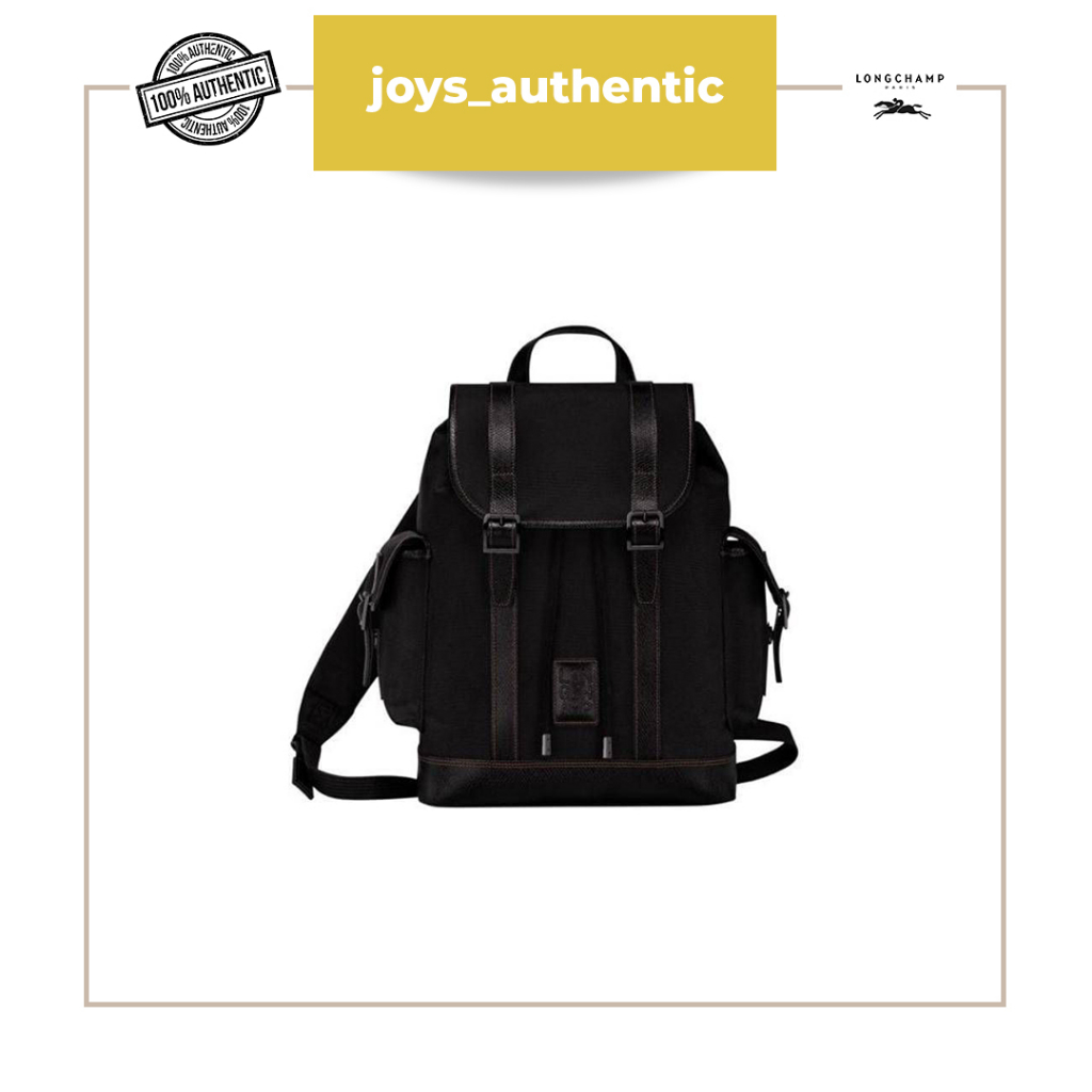 Tas Pria Longchamp Boxford Large Backpack Hitam Black Man Backpack Authentic Original