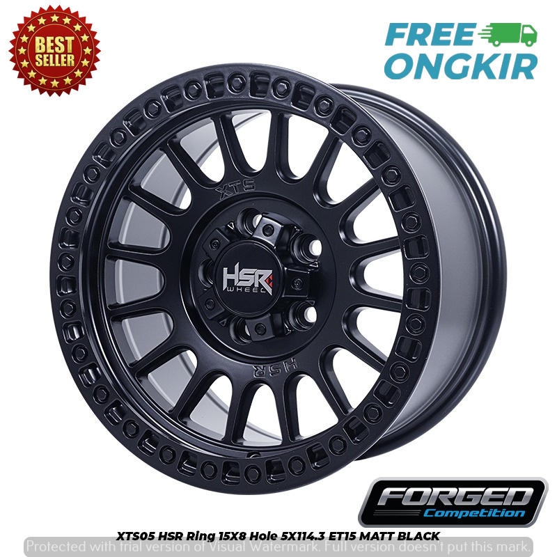 PELEK MOBIL MODEL OFFROAD RING 15 LUBANG 5X114,3 WARNA HITAM FULL COCOK UNTUK RUSH DLL