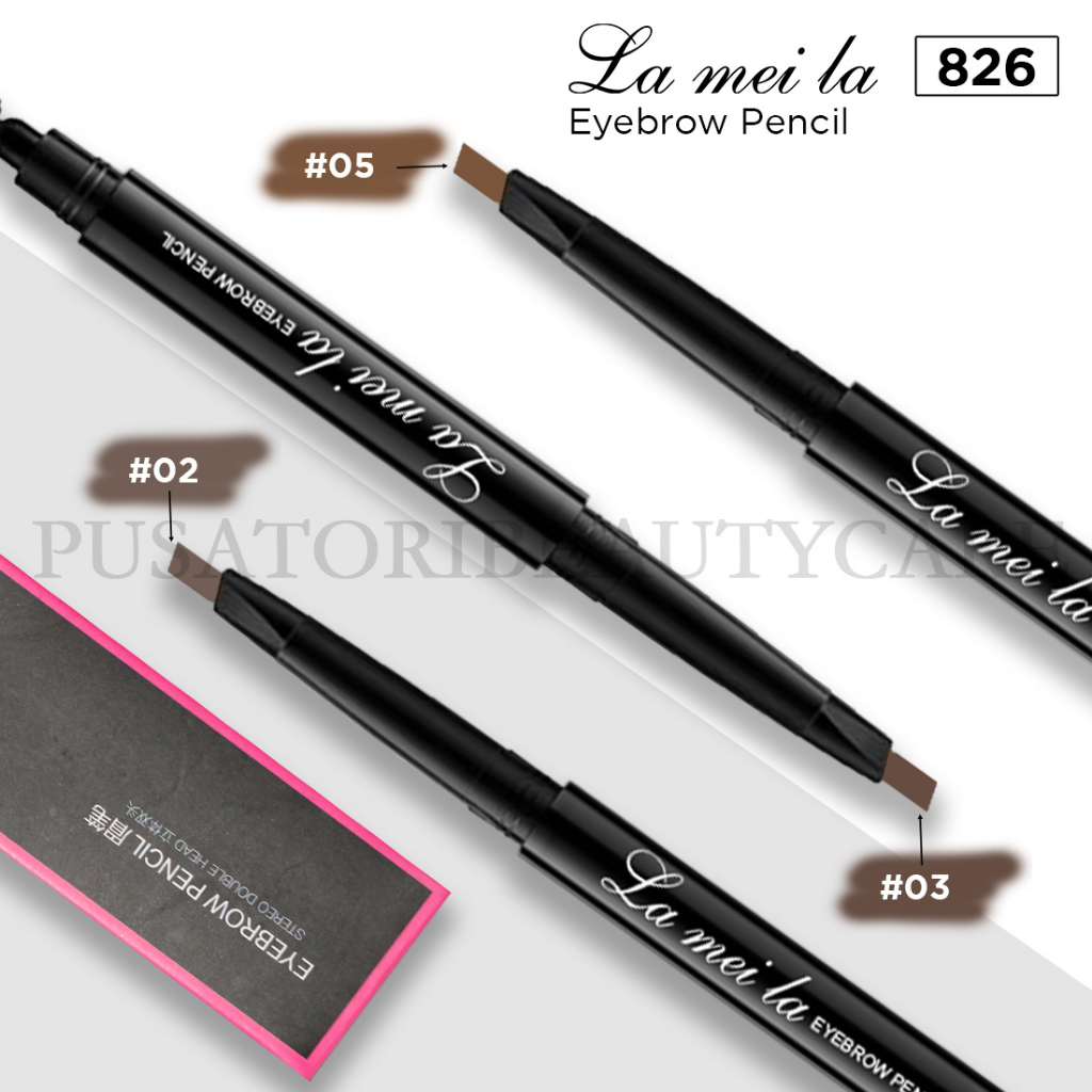 LAMEILA 826 Eyebrow Pencil Stereo Double Head Pinsil Alis