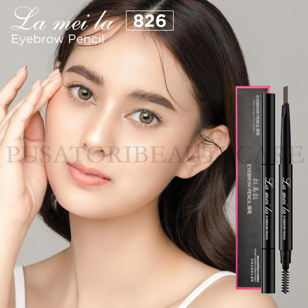 LAMEILA 826 Eyebrow Pencil Stereo Double Head Pinsil Alis