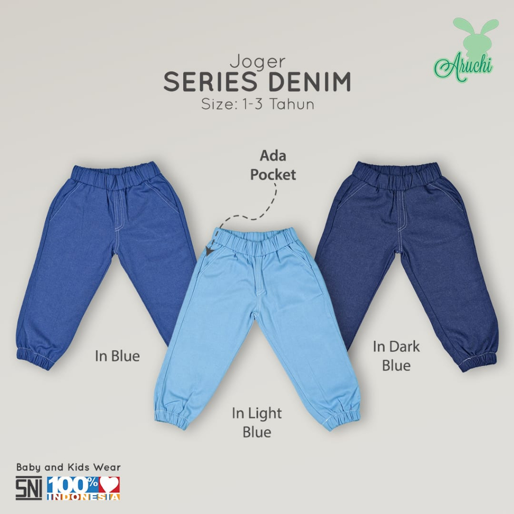 Simson Baby Jogger denim - Celana Jogger denim anak 1-3 Tahun