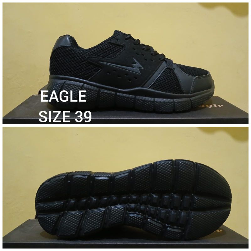 Sepatu Sekolah Hitam Polos Eagle