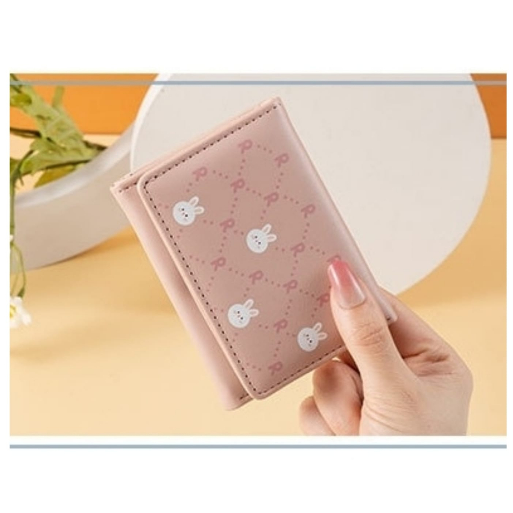 DOMPET LIPAT WANITA TORINA WA730P3 KECIL PREMIUM KOREA LUCU MOTIF KELINCI PINK REMAJA CEWEK KEKINIAN PENDEK FASHION MINI IMPORT SLOT KARTU KOIN BRANDED KULIT SIMPLE MURAH BATAM