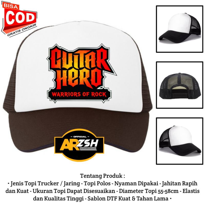 Topi Guitar Hero Trucker Jaring/Topi Jaring Logo Guitar Hero