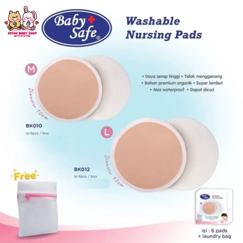 Baby Safe Washable Nursing Pad BK010 BK012 - Breast Pad | Penyerap ASI Cuci Ulang