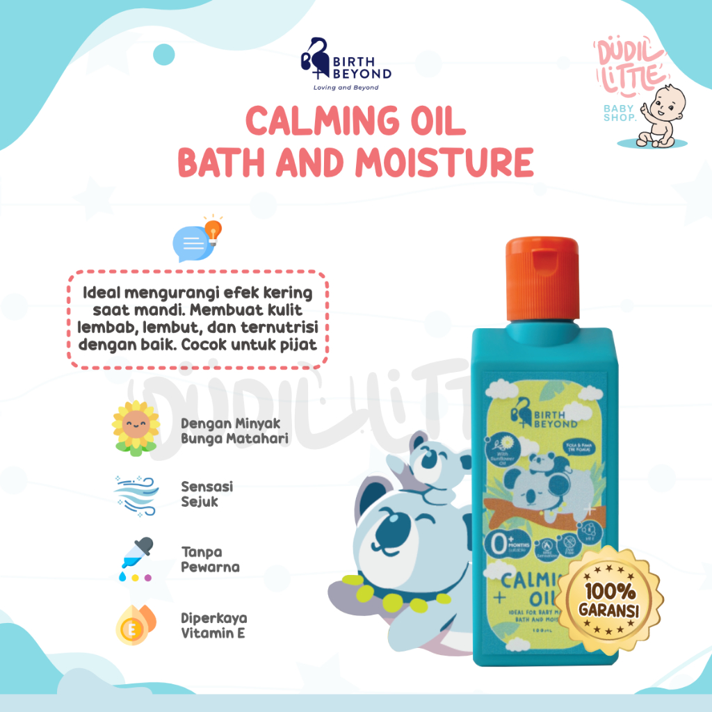 Birth Beyond Calming Oil Baby minyak bunga matahari untuk kulit lembab bernutrisi 100 ML