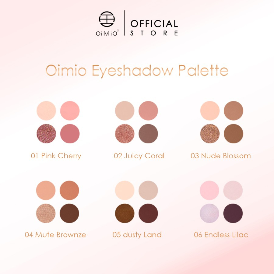 OiMiO Eyeshadow Palette 4 Warna