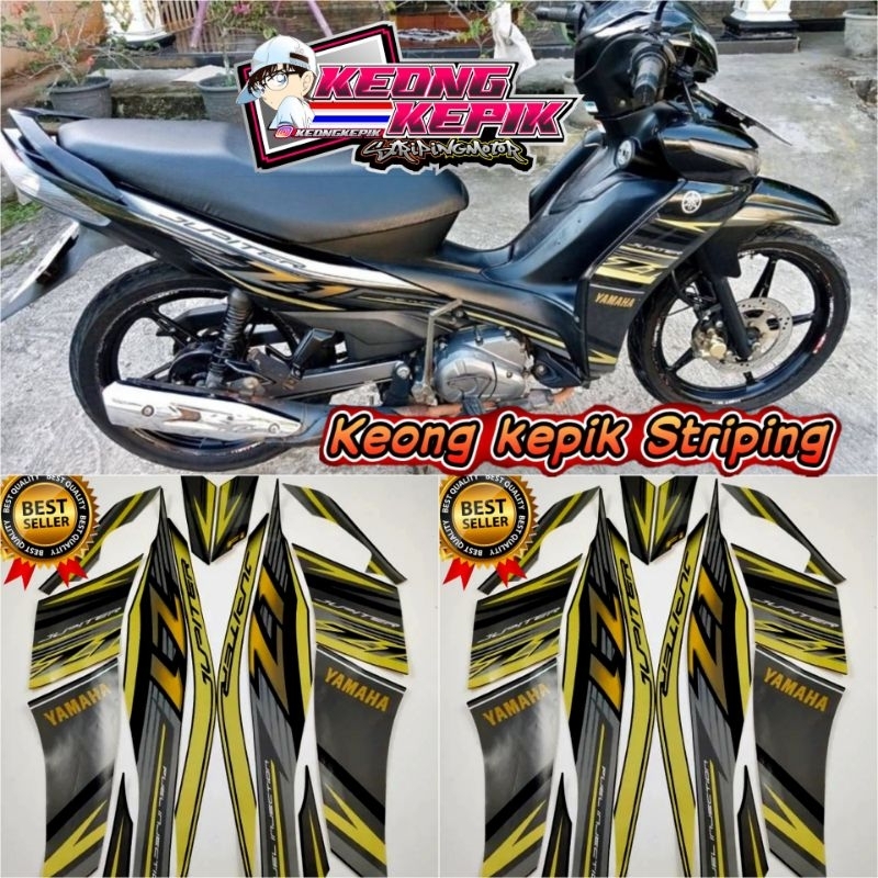 (BISA COD) STRIPING STIKER LIS BODY MOTOR YAMAHA JUPITER Z1 2016 STANDAR ORI HITAM