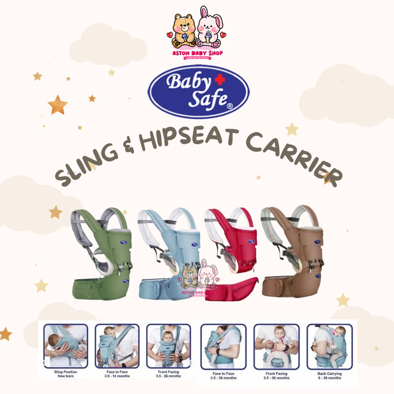 Baby Safe BC06 Baby HipSeat NB to Toddler Hipseat &amp; Sling Carrier Gendongan Bayi