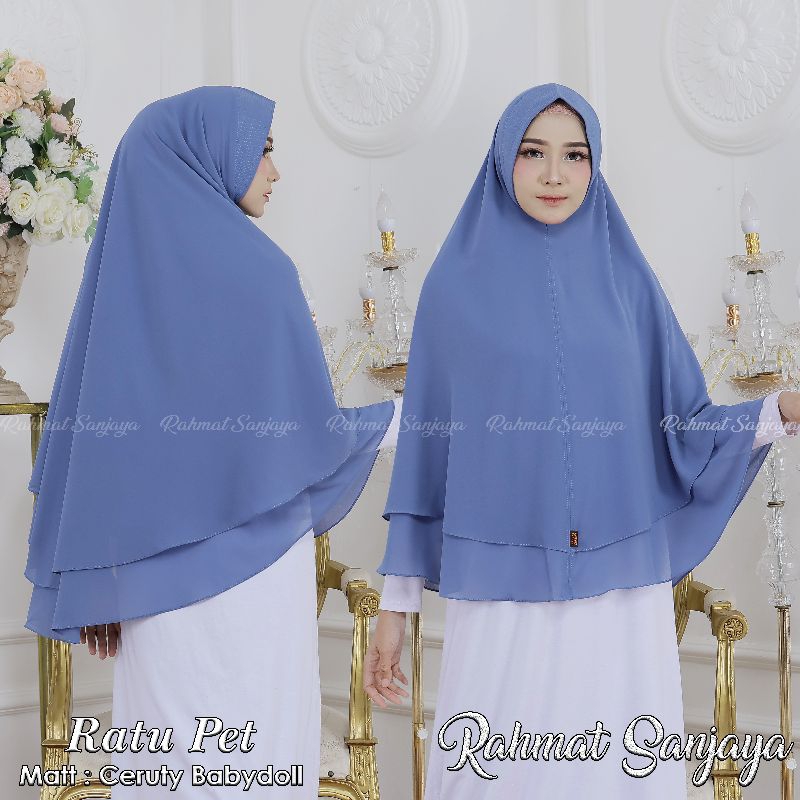 Khimar Dua Layer Oval Pet Antem / hijab 2layer Ratu Pet Antem