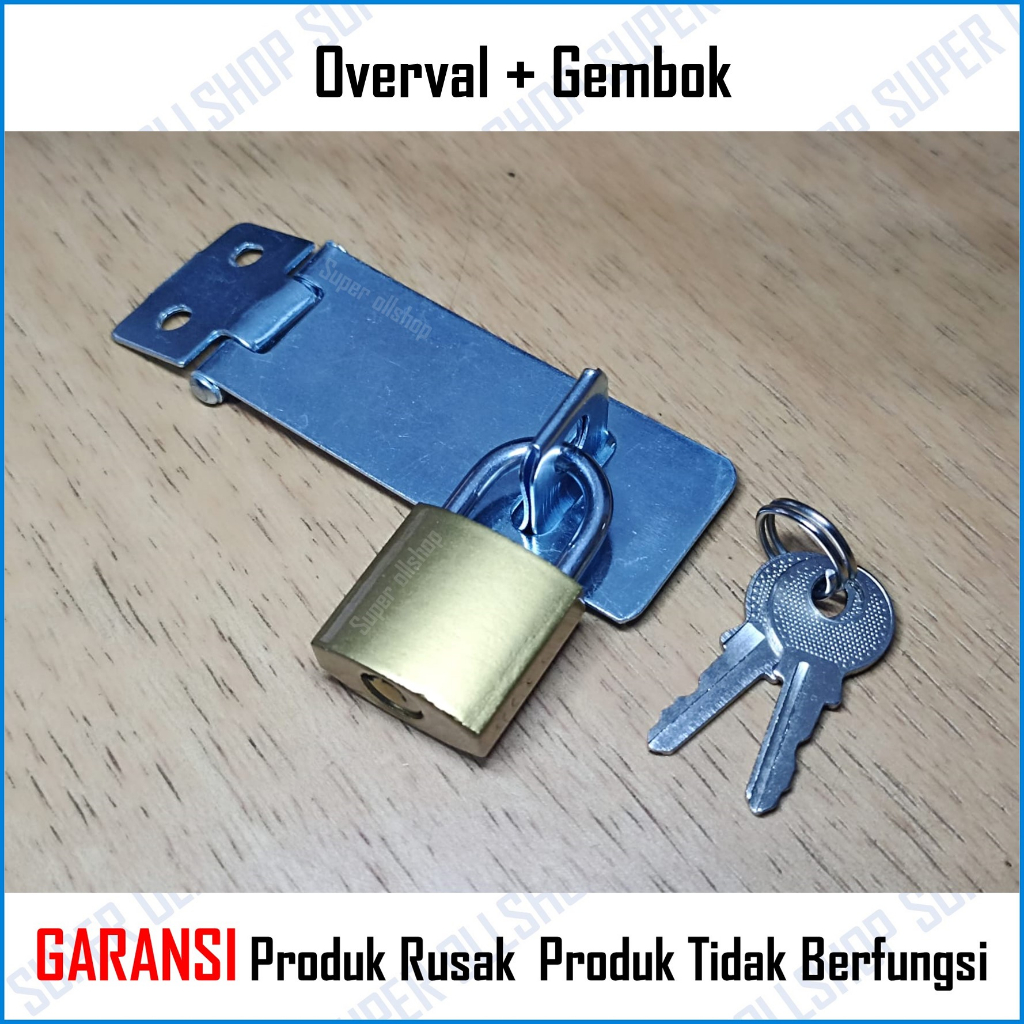 Overval Plat GALVANIS Overpale Overpal Tebal Cantolan Gembok Pintu 20 MM 1 Set